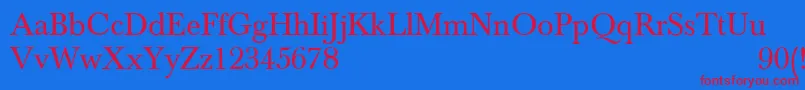 NewbaskervilleNormal Font – Red Fonts on Blue Background