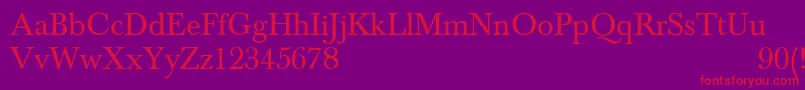 NewbaskervilleNormal Font – Red Fonts on Purple Background