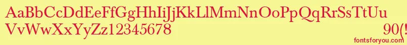 NewbaskervilleNormal Font – Red Fonts on Yellow Background