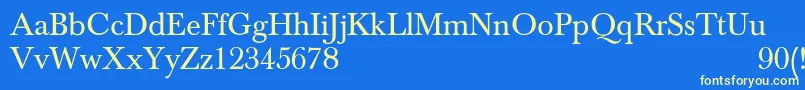 NewbaskervilleNormal Font – Yellow Fonts on Blue Background