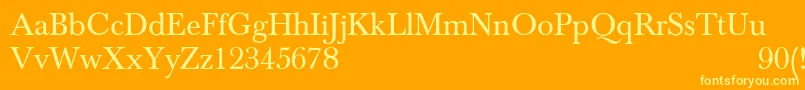 NewbaskervilleNormal Font – Yellow Fonts on Orange Background