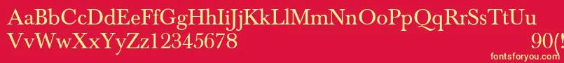 NewbaskervilleNormal Font – Yellow Fonts on Red Background