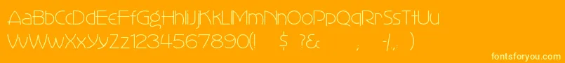 Perisphere Font – Yellow Fonts on Orange Background