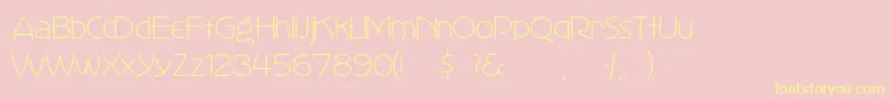 Perisphere Font – Yellow Fonts on Pink Background