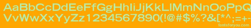TradeGothicLtBoldExtended Font – Green Fonts on Orange Background