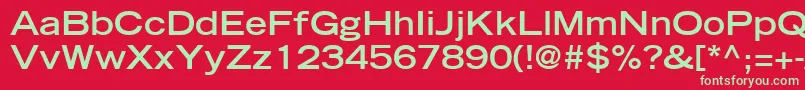 TradeGothicLtBoldExtended Font – Green Fonts on Red Background