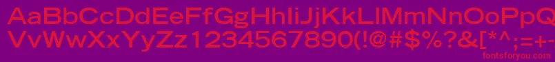 TradeGothicLtBoldExtended Font – Red Fonts on Purple Background