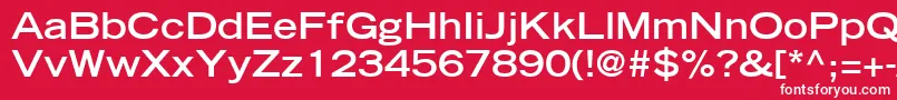 TradeGothicLtBoldExtended Font – White Fonts on Red Background