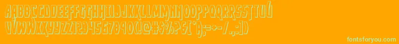 Yankeeclipper3D-Schriftart – Grüne Schriften auf orangefarbenem Hintergrund