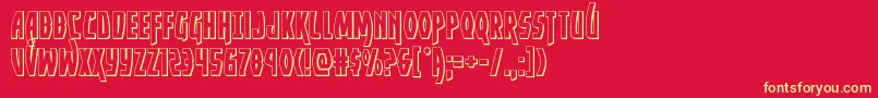 Yankeeclipper3D Font – Yellow Fonts on Red Background