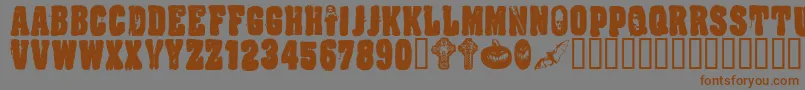 CfnightofthedamnedRegular Font – Brown Fonts on Gray Background
