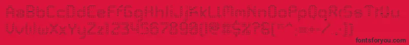 PfMechanicaBProOutline Font – Black Fonts on Red Background