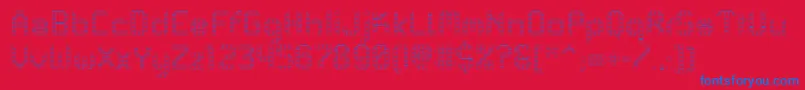 フォントPfMechanicaBProOutline – 赤い背景に青い文字