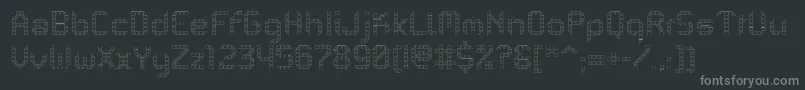 フォントPfMechanicaBProOutline – 黒い背景に灰色の文字