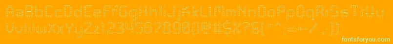 PfMechanicaBProOutline Font – Green Fonts on Orange Background