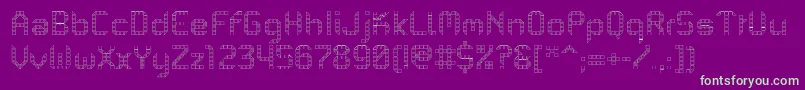 PfMechanicaBProOutline-Schriftart – Grüne Schriften auf violettem Hintergrund