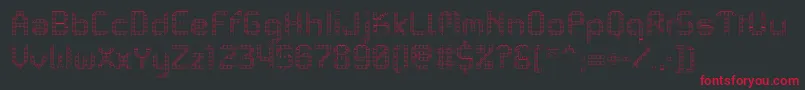 フォントPfMechanicaBProOutline – 黒い背景に赤い文字