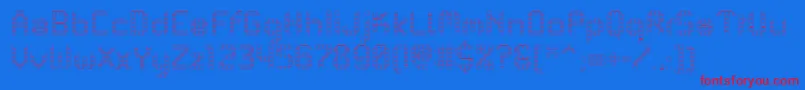 PfMechanicaBProOutline Font – Red Fonts on Blue Background