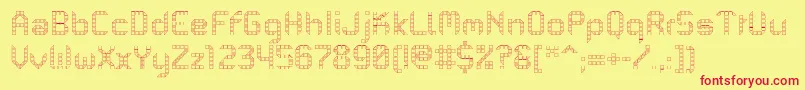 PfMechanicaBProOutline Font – Red Fonts on Yellow Background