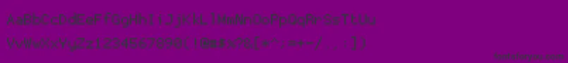 Proggytinysz-Schriftart – Schwarze Schriften auf violettem Hintergrund