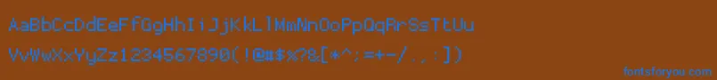Proggytinysz Font – Blue Fonts on Brown Background