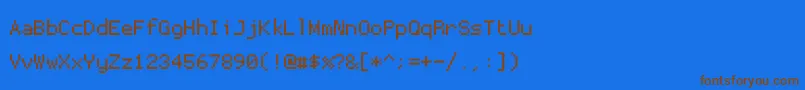 Proggytinysz Font – Brown Fonts on Blue Background