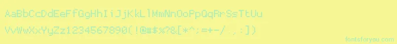 Proggytinysz Font – Green Fonts on Yellow Background