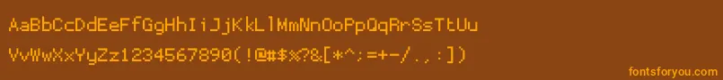 Proggytinysz Font – Orange Fonts on Brown Background
