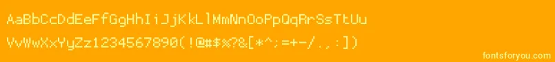 Proggytinysz Font – Yellow Fonts on Orange Background