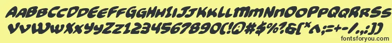 Funnypagessuperital Font – Black Fonts on Yellow Background