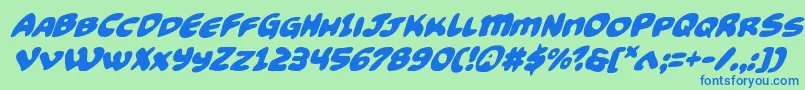 Funnypagessuperital Font – Blue Fonts on Green Background