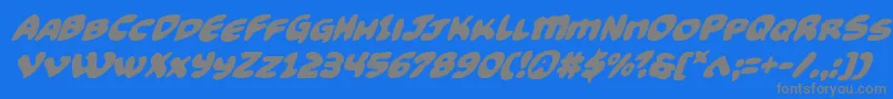 More about Funnypagessuperital Font Funnypagessuperital Font – Gray Fonts on Blue Background