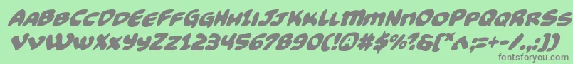 フォントFunnypagessuperital – 緑の背景に灰色の文字