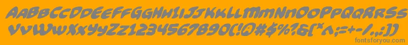 Funnypagessuperital Font – Gray Fonts on Orange Background