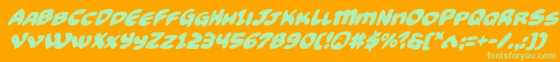 Funnypagessuperital Font – Green Fonts on Orange Background