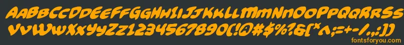 フォントFunnypagessuperital – 黒い背景にオレンジの文字