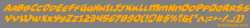 Funnypagessuperital Font – Orange Fonts on Gray Background