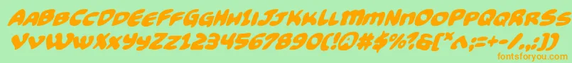 More about Funnypagessuperital Font Funnypagessuperital Font – Orange Fonts on Green Background