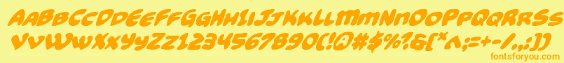 Funnypagessuperital Font – Orange Fonts on Yellow Background