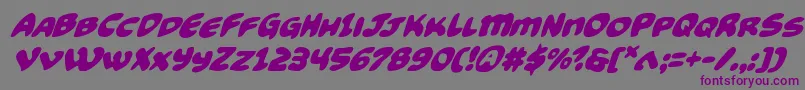 Funnypagessuperital Font – Purple Fonts on Gray Background