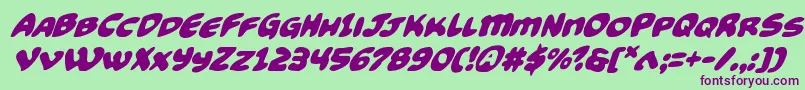 Funnypagessuperital Font – Purple Fonts on Green Background