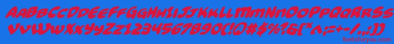 Funnypagessuperital Font – Red Fonts on Blue Background