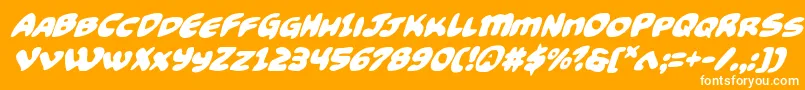 Funnypagessuperital Font – White Fonts on Orange Background