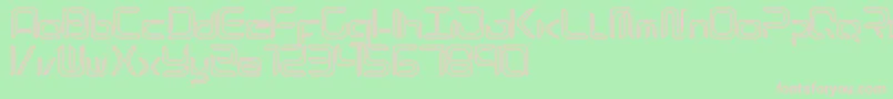 Exynos-fontti – vaaleanpunaiset fontit vihreällä taustalla