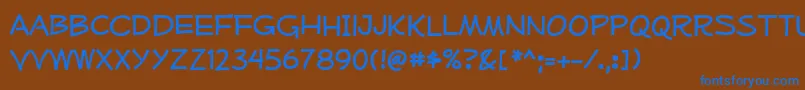 MufferawRg Font – Blue Fonts on Brown Background