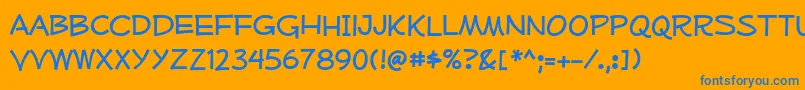 MufferawRg Font – Blue Fonts on Orange Background