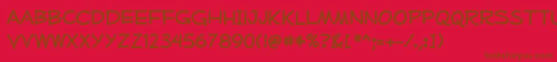 MufferawRg-Schriftart – Braune Schriften auf rotem Hintergrund