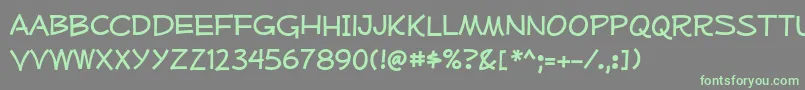 MufferawRg Font – Green Fonts on Gray Background
