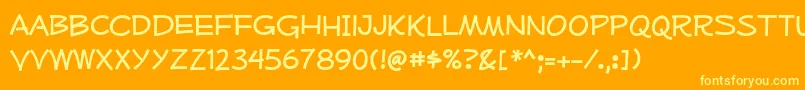 Czcionka MufferawRg – żółte czcionki na pomarańczowym tle