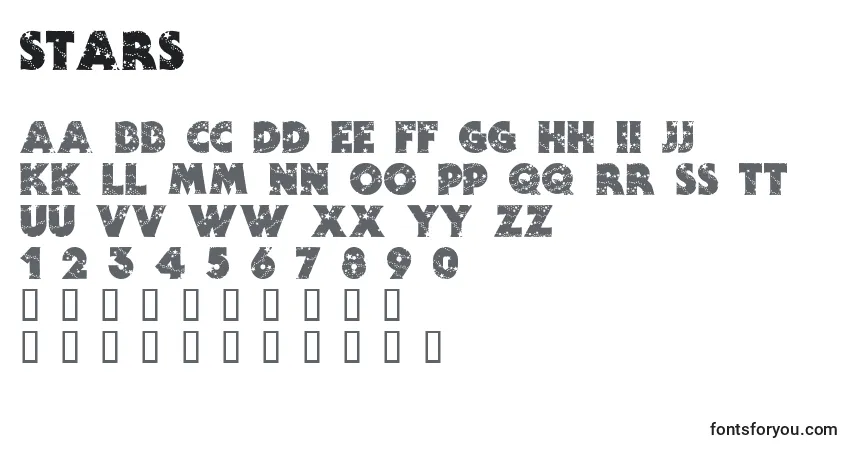 characters of stars font, letter of stars font, alphabet of  stars font